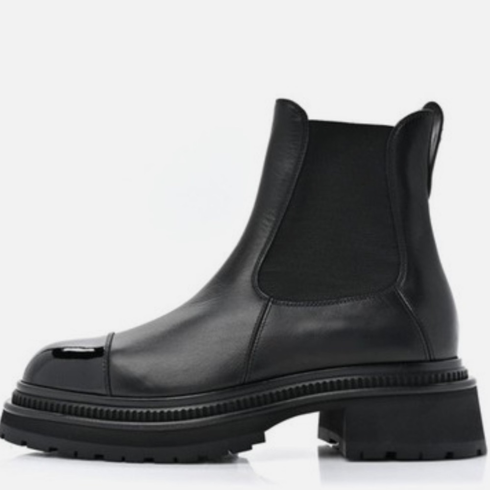 CHANEL Black Ankle Chealsea Boots - Picture 1 of 7